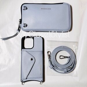 BANDOLIER Wallet Case Leather Strap Expanded Pouch SET New 14ProMax RARE UNICORN